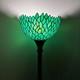 Tiffany Style Torch Floor Lamp Green Leaves Stained Glass Led Bulb Include 66h