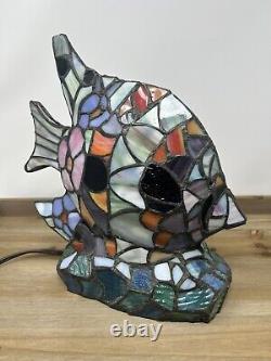 Tiffany Style Tropical Fish-Stained Glass Accent Tale Night Light Lamp