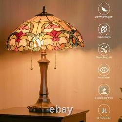 Tiffany-Style Victorian 2-Light Table Lamp with 16 Stained Shade