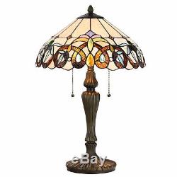 Tiffany Style Victorian Floral Stained Glass Table and Desk Light Art Decor Gift
