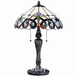 Tiffany Style Victorian Floral Stained Glass Table and Desk Light Art Decor Gift