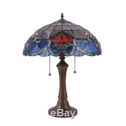 Tiffany Style Victorian Stained Glass Table Lamp 22 Bronze Finish Base 16 Shade