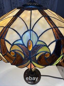 Tiffany Style Victorian Theme Stained Glass Double Lit Table Accent Reading Lamp