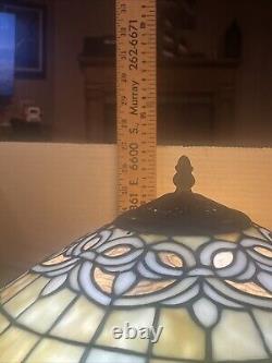 Tiffany Style Victorian Theme Stained Glass Double Lit Table Accent Reading Lamp