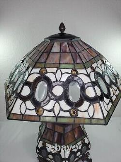Tiffany Style Victorian Theme Stained Glass Double Lit Table Accent Reading Lamp