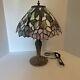 Tiffany-style Vintage Stained Glass Table Lamp Bright Approx 19 Tall