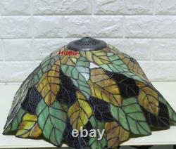 Tiffany Style Vintage Table Lamp Leaves Stained Glass Desk Light 25 Tall