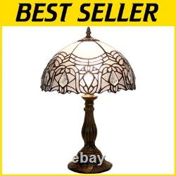 Tiffany Style White Stained Glass Table Lamp Free USA Shipping