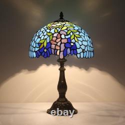 Tiffany Style Wisteria Stained Glass Table Lamp Antique Reading Light 19
