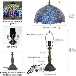 Tiffany Style Wisteria Stained Glass Table Lamp Antique Reading Light 19