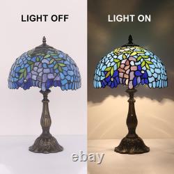 Tiffany Style Wisteria Stained Glass Table Lamp Antique Reading Light 19