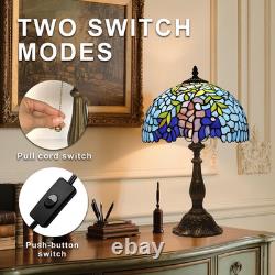 Tiffany Style Wisteria Stained Glass Table Lamp Antique Reading Light 19