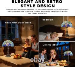 Tiffany Style Wisteria Stained Glass Table Lamp Antique Reading Light 19