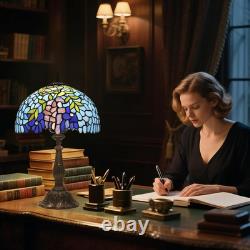 Tiffany Style Wisteria Stained Glass Table Lamp Antique Reading Light 19