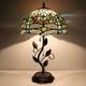Tiffany Style Yellow White Dragonfly Stained Glass Table Lamp 19 Inch