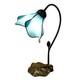 Tiffany Table Lamp Blue Lotus Stained Glass Lamp 8 Wide 14 Tall Bedside Table