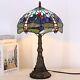 Tiffany Table Lamp Blue Stained Glass Dragonfly Style Bedside Desk Reading Li