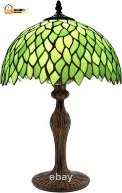 Tiffany Table Lamp Green Wisteria Style Stained Glass Desk Bedside R