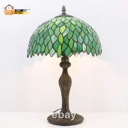 Tiffany Table Lamp Green Wisteria Style Stained Glass Desk Bedside R