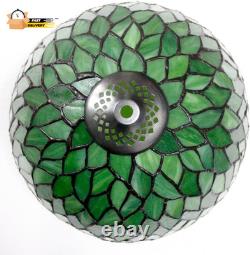Tiffany Table Lamp Green Wisteria Style Stained Glass Desk Bedside R