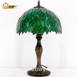 Tiffany Table Lamp Green Wisteria Style Stained Glass Desk Bedside R