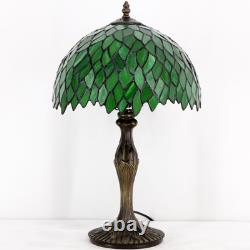 Tiffany Table Lamp Green Wisteria Style Stained Glass Desk Bedside Reading Li