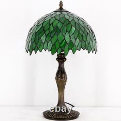 Tiffany Table Lamp Green Wisteria Style Stained Glass Desk Bedside Reading Li