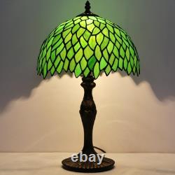 Tiffany Table Lamp Green Wisteria Style Stained Glass Desk Bedside Reading Li