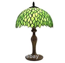 Tiffany Table Lamp Green Wisteria Style Stained Glass Desk Bedside Reading Light