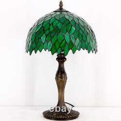 Tiffany Table Lamp Green Wisteria Style Stained Glass Desk Bedside Reading Light