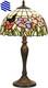 Tiffany Table Lamp Handmade Stained Glass Flowers Butterfly Design Lampshade