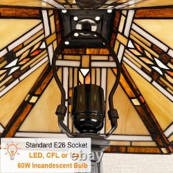 Tiffany Table Lamp, Mission Stained Glass Table Light, Antique Style Medium Size D