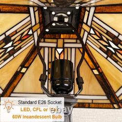 Tiffany Table Lamp, Mission Stained Glass Table Light, Antique Style Medium Size D