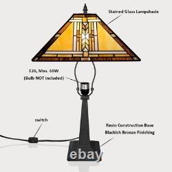 Tiffany Table Lamp, Mission Stained Glass Table Light, Antique Style Medium Size D