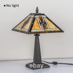 Tiffany Table Lamp Mission Stained Glass Table Light Antique Style Vintage