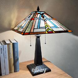 Tiffany Table Lamp Mission Style 16 Wide Stained Glass Desk Lamp for Reading A