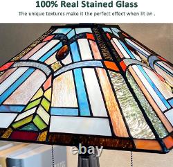 Tiffany Table Lamp Mission Style 16 Wide Stained Glass Desk Lamp for Reading A