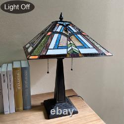 Tiffany Table Lamp Mission Style 16 Wide Stained Glass Desk Lamp for Reading A