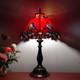 Tiffany Table Lamp Red Baroque Style Stained Glass Lamp 12x12x19 Inch Antique La