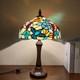 Tiffany Table Lamp Red Grape Stained Glass 12x12x19 Inches
