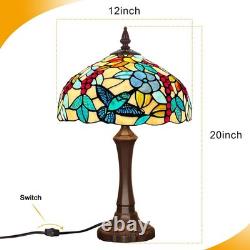 Tiffany Table Lamp Red Grape Stained Glass 12x12x19 Inches
