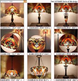 Tiffany Table Lamp Red Liaison Stained Glass Style Bedside Lamp 16X16X24 Inches