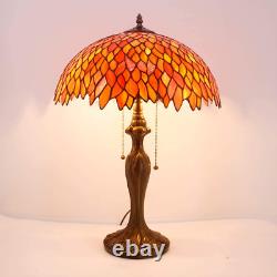 Tiffany Table Lamp Red Wisteria Stained Glass Bedside Lamp 16X16X24 Inches Desk