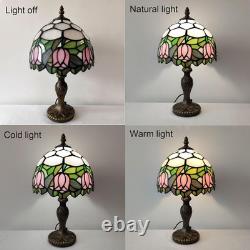Tiffany Table Lamp Small Stained Glass Desk Lamp Vintage Bedside Lamp Included 3