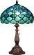 Tiffany Table Lamp Stained Glass 12x12x19 Inch Antique Reading (sea Blue Pearl)