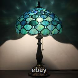 Tiffany Table Lamp Stained Glass Lamp 12X12X19 Inch Antique Reading Lamp Sea Bl