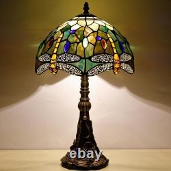 Tiffany Table Lamp Stained Glass Lamp 12X12X19 Inch Antique Reading Light Amb