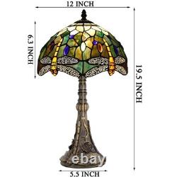 Tiffany Table Lamp Stained Glass Lamp 12X12X19 Inch Antique Reading Light Amb
