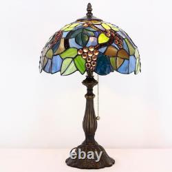 Tiffany Table Lamp Stained Glass Lamp 12X12X19 Inch Antique Reading Light Amber