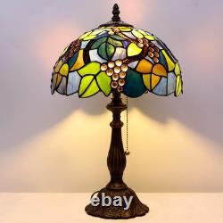 Tiffany Table Lamp Stained Glass Lamp 12X12X19 Inch Antique Reading Light Amber